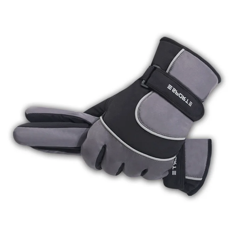 冬のサイクリングシーズン向けの男性用スキーグローブ、防風、防水、滑り止め、厚いフリースと暖かい登山用手袋