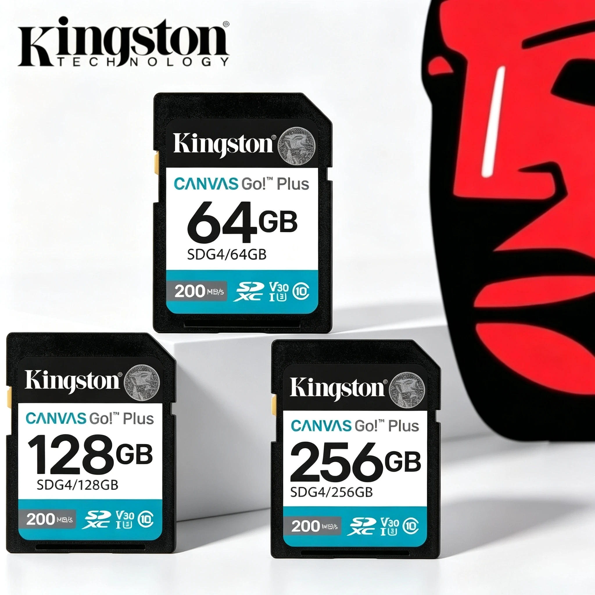 Kingston SD Card 128Gb 64Gb 256Gb 512Gb  Canvas Go Plus memory card Class10 U3 V30 Cartao de SDXC 4K video Carte sd for Camera