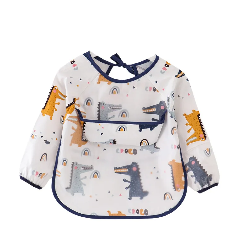 Waterproof EVA Full Sleeve Bibs Children Apron Long Sleeve Feeding Smock Bibs Kids Eating Breastplate Kid Baby Bavoir Clothing