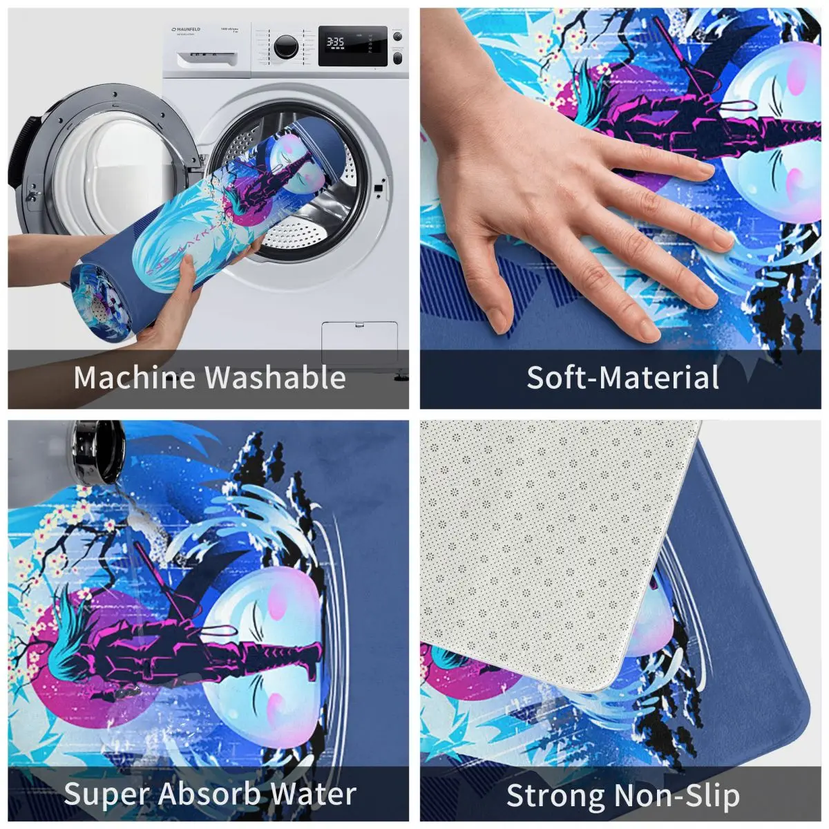 لقد تجسدت كسابق أنيمي الوحل المضادة للانزلاق ممسحة الكلمة حصيرة المياه النفط برهان السجاد البساط لمدخل المطبخ المنزل مسند القدم حصيرة #4