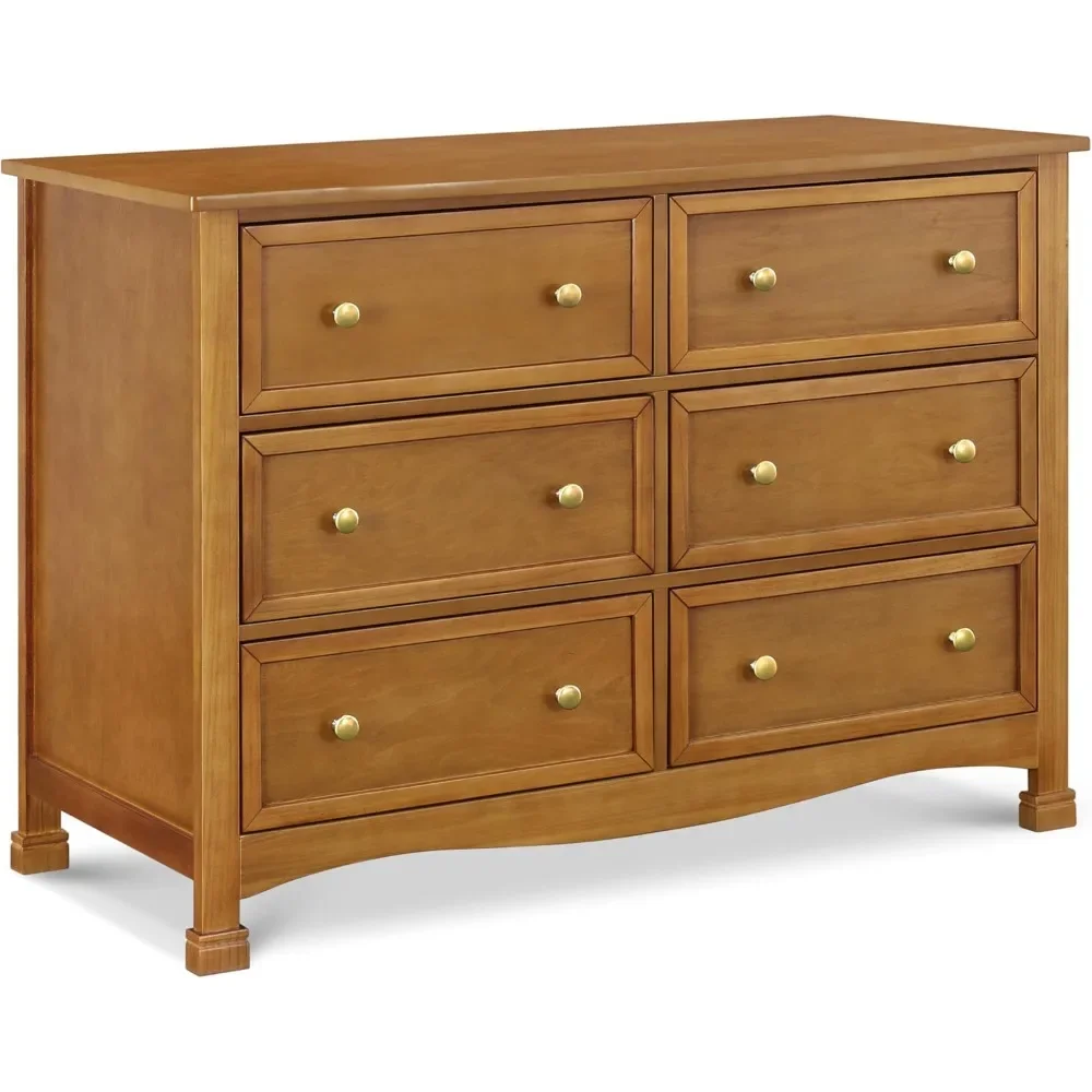 Kalani 6-Drawer Double Wide Dresser in Chestnut