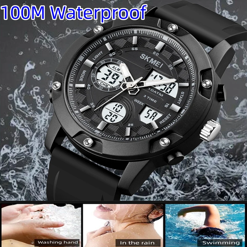 Skmei Luxury Top Sport Digital Quartz Watch Men 10bar Waterproof Countdown Chrono LED Electronic Wristwatches Relogio Masculino