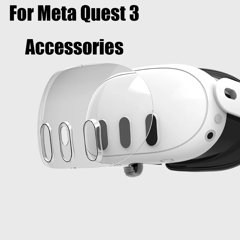 Transparent Protective Cover For Quest 3 Helmet Front Cover Cooling Breathable VR Accessories For Meta Quest 3 Protective Cover