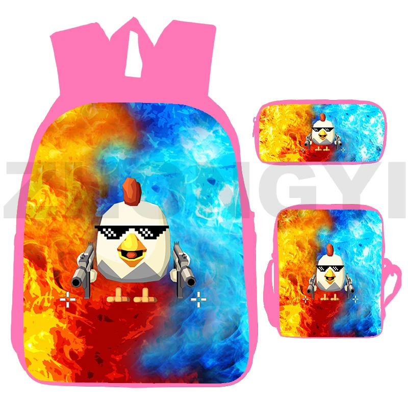 

Hot Game Chicken Gun 3D Anime Backpacks Canvas Pink School Bags for Teenager Girls Laptop Backpack Chicken Gun Book Bag Student