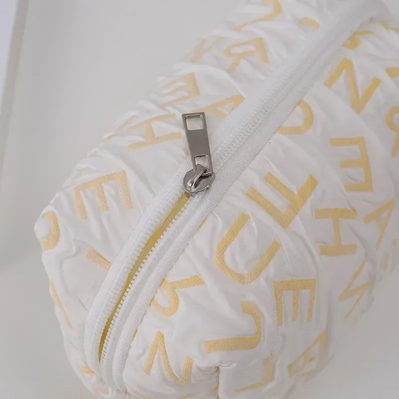 Bolsa de almacenamiento con letras Kawaii para mujer, organizador de maquillaje, bolso de mano, estuche de lápices de papelería, bolsa de viaje con