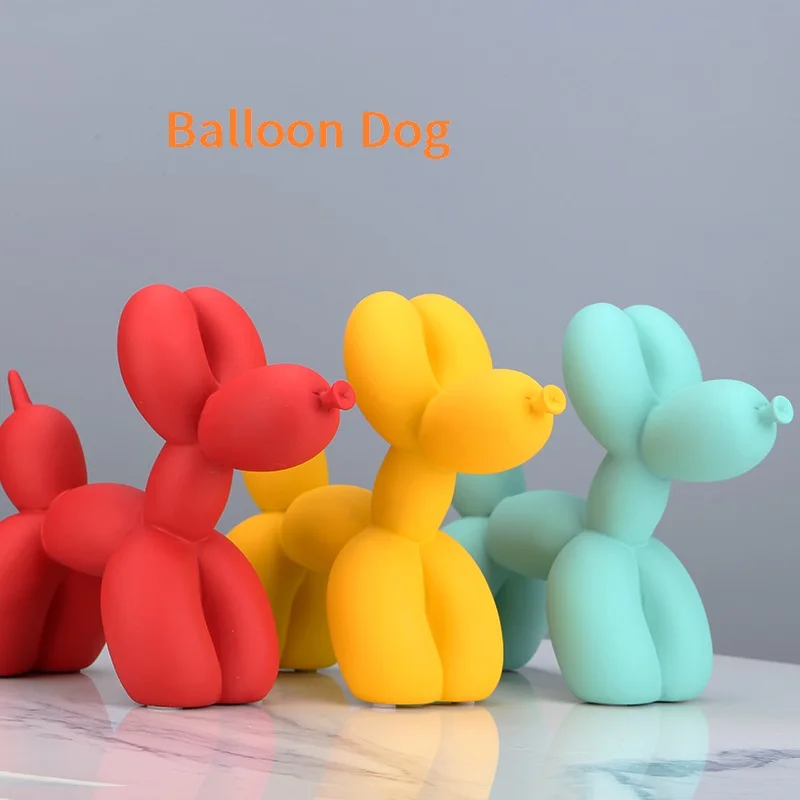 1pc Matte Balloon Dog Resin Sculpture Modern Nordic Home Decor Animal Figurine Living Room Bedroom Desktop Ornament Perfect Gift