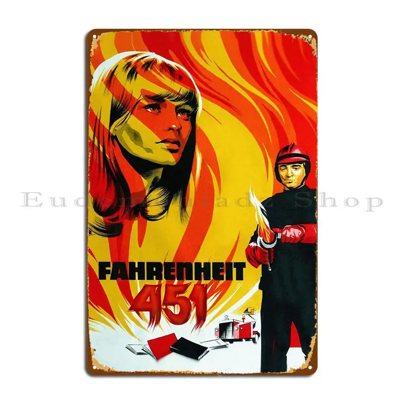 Fahrenheit 451 Metal Sign Living Room Customized Party Decoration Designing Tin Sign Poster