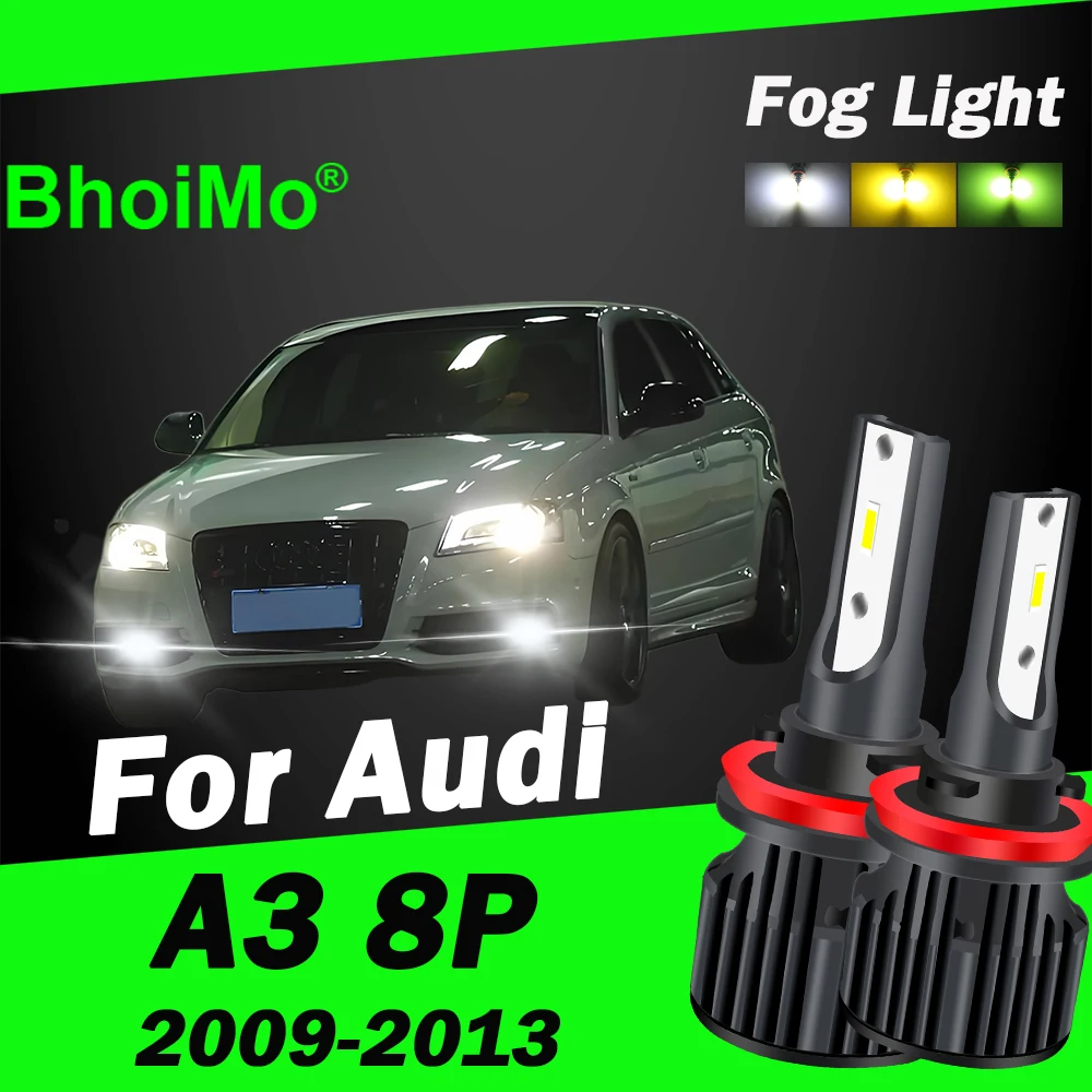 

BhoiMo For Audi A3 8P Led Front Fog Light Bulb 2009 2010 2011 2012 2013 Lamp Car Auto