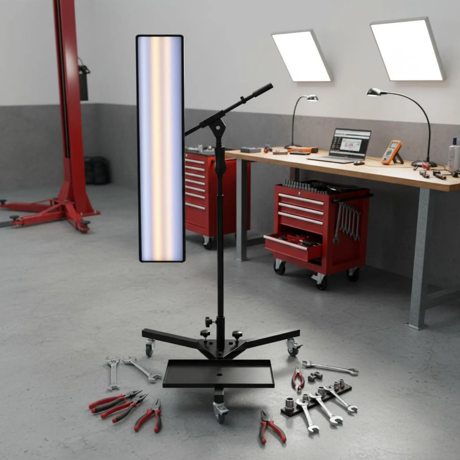 Paintless Imperfection Repair Lamp Adjustable Brightness Dent Repair Lamp Board Vehicle Bodywork Reflection Board Double Power