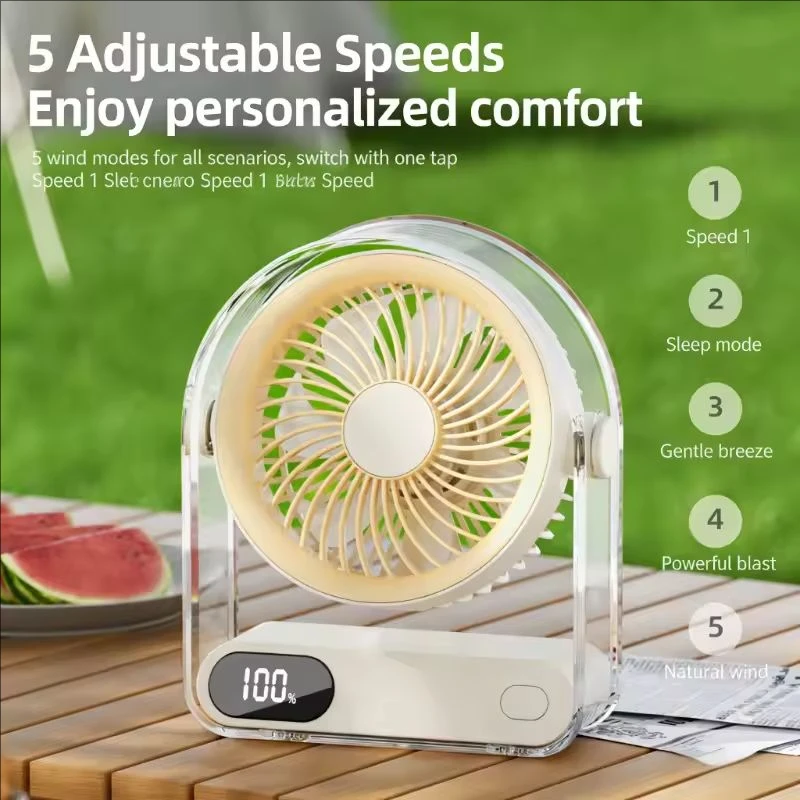 2026-new-fan-usb-charging-mini-portable-5-speed-high-wind-office-desktop-outdoor-home-small-fan