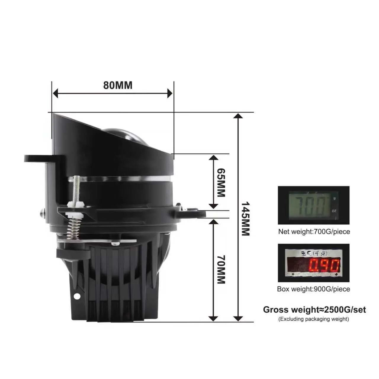 

Car Fog Lamp Retrofit 3 Inch Bi Led Projector Lens 12V 65W Hi Lo Beam for Toyota Nissan GM