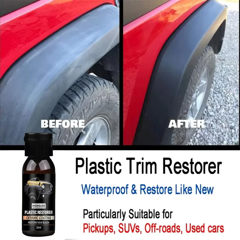 Car Plastic Restorer, Ceramic Coating, 2-3 Years of Long-Lasting Protection, Restoration and Whitening, Black Gloss, Plastic Trim and Rubber Maintenance image 2