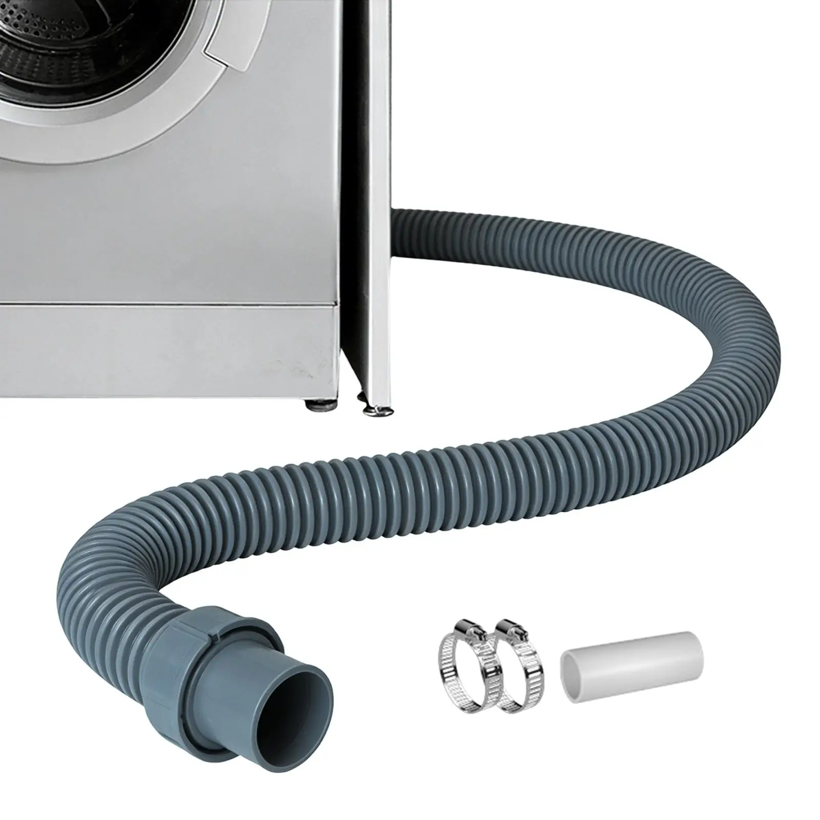 

Washing Machine Drain Hose Discharge Pipe Kit Washer Discharge Tube Corrugated Tube Dishwasher Drain Hose With Clamp, Connector