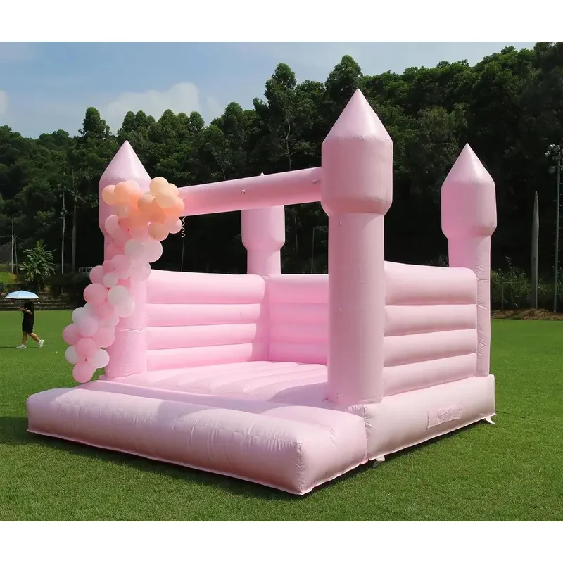 Grand Château Gonflable Rose en PVC 100% pour Enfant et Adulte, Maison Gonflable pour Mariage et ixd'Anniversaire