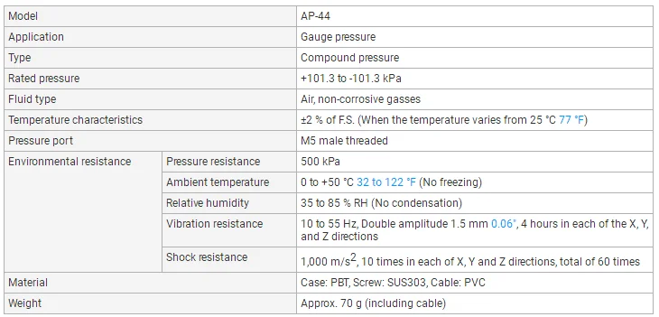 Pressure sensor AP-44 Warranty For Two Year