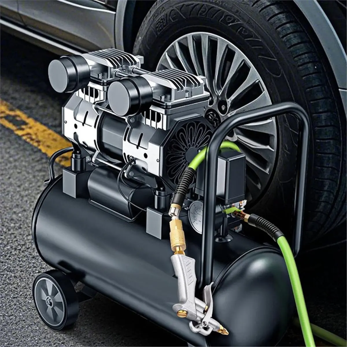A43TBG Industrial Air Blow with Brass Adjustable Air Nozzle and 2 Steel Extension, Pneumatic Air Compressor Tool
