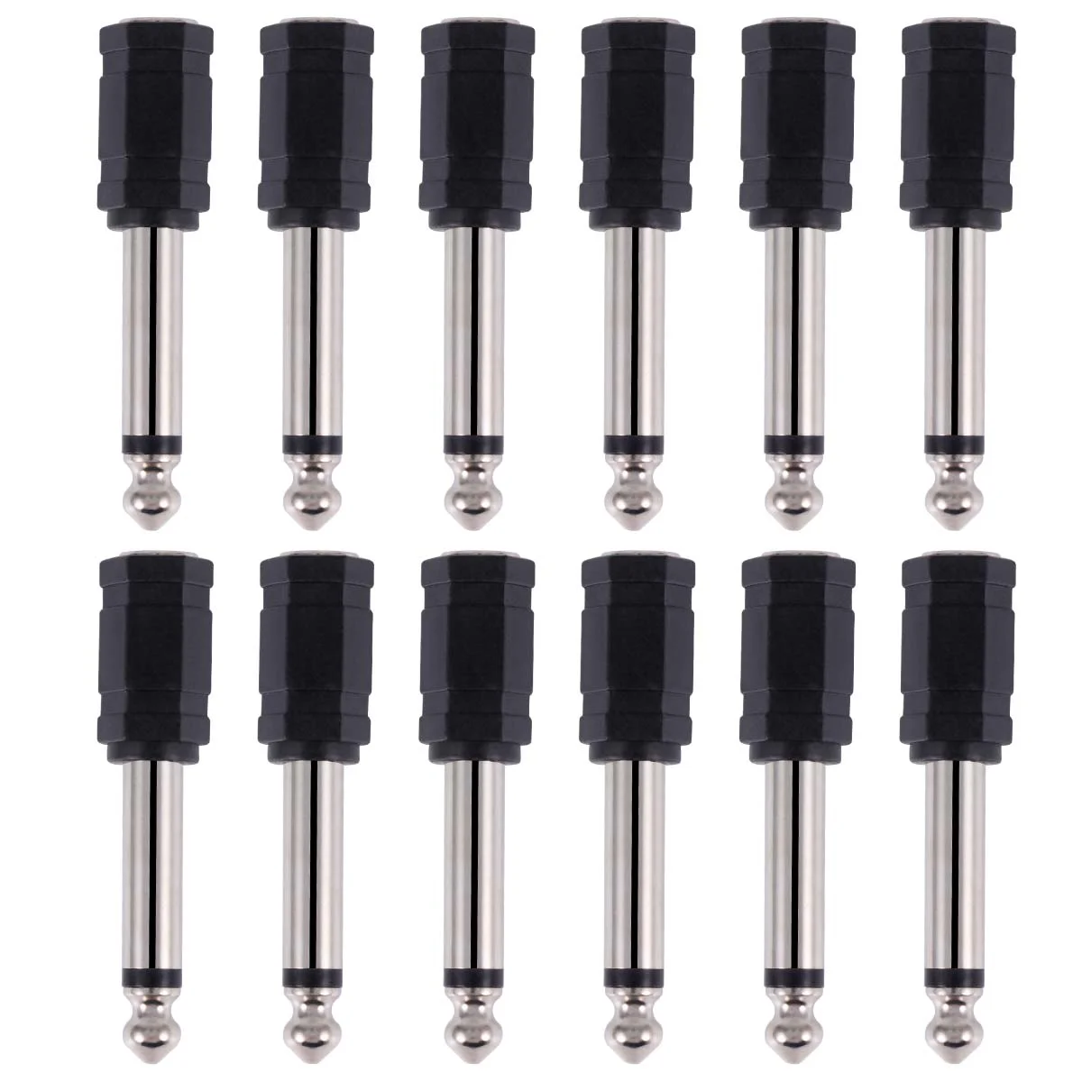 

12 Pcs Earphone Mono Converter Headphone Adapter Jack 635 Plug to 35 Connector