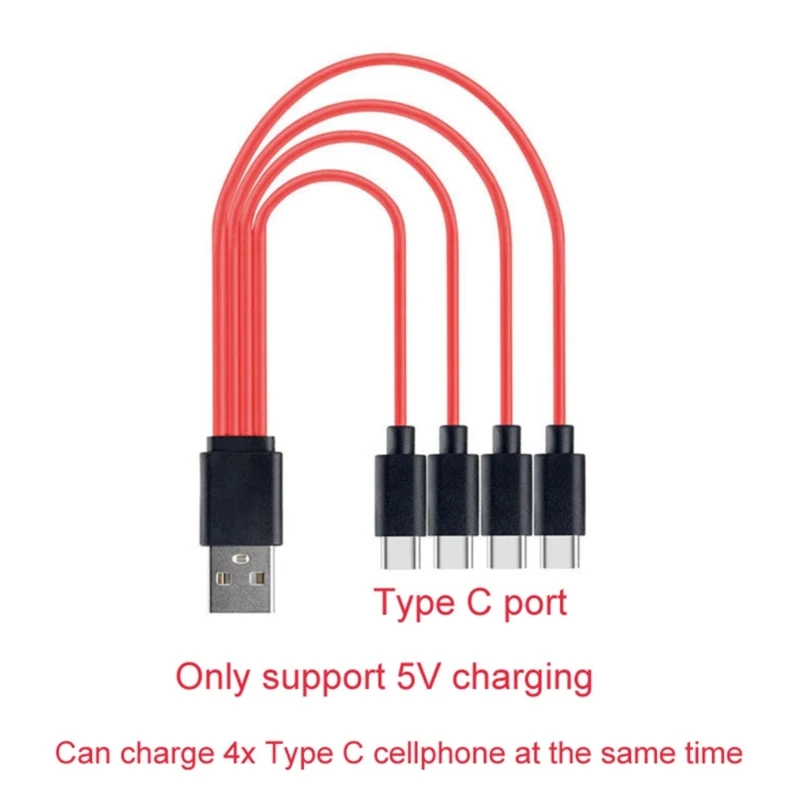 Adaptador de Cable de carga tipo C para portátil y tableta, convertidor 4 en 1 de 4 puertos, Conector de Cable duradero, divisor de carga rápida de