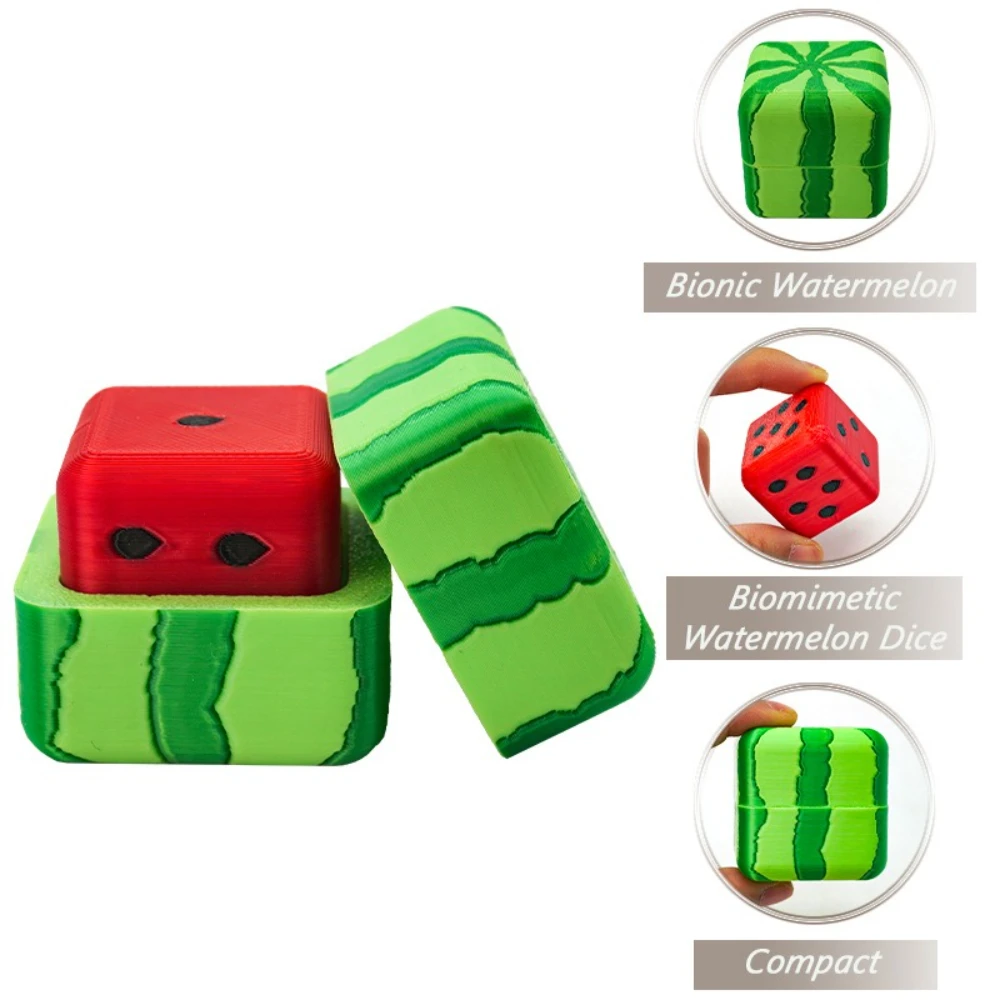 

Creative Design 6 Faces Cute Funny Number Summer-themed Plastic Watermelon Dice for Table Games and Party Dice Decoration Crafts
