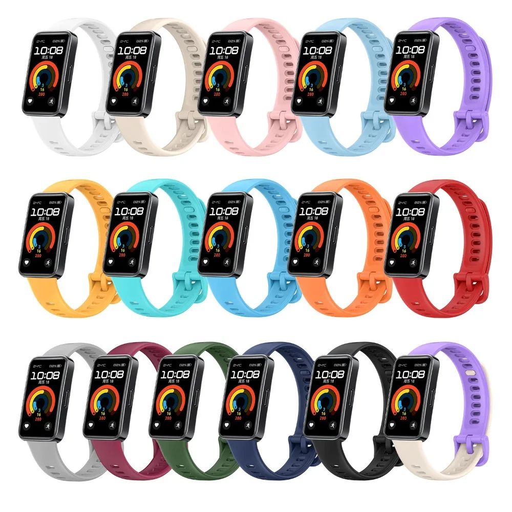 Correa de reloj de silicona portátil, repuesto de pulsera transpirable, accesorios para reloj inteligente, correa de reloj para Huawei Band 9/8