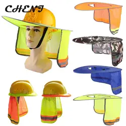 Casco de protección para el cuello, gorra reflectante de ala, cubierta de seguridad para trabajadores de la construcción, Verano