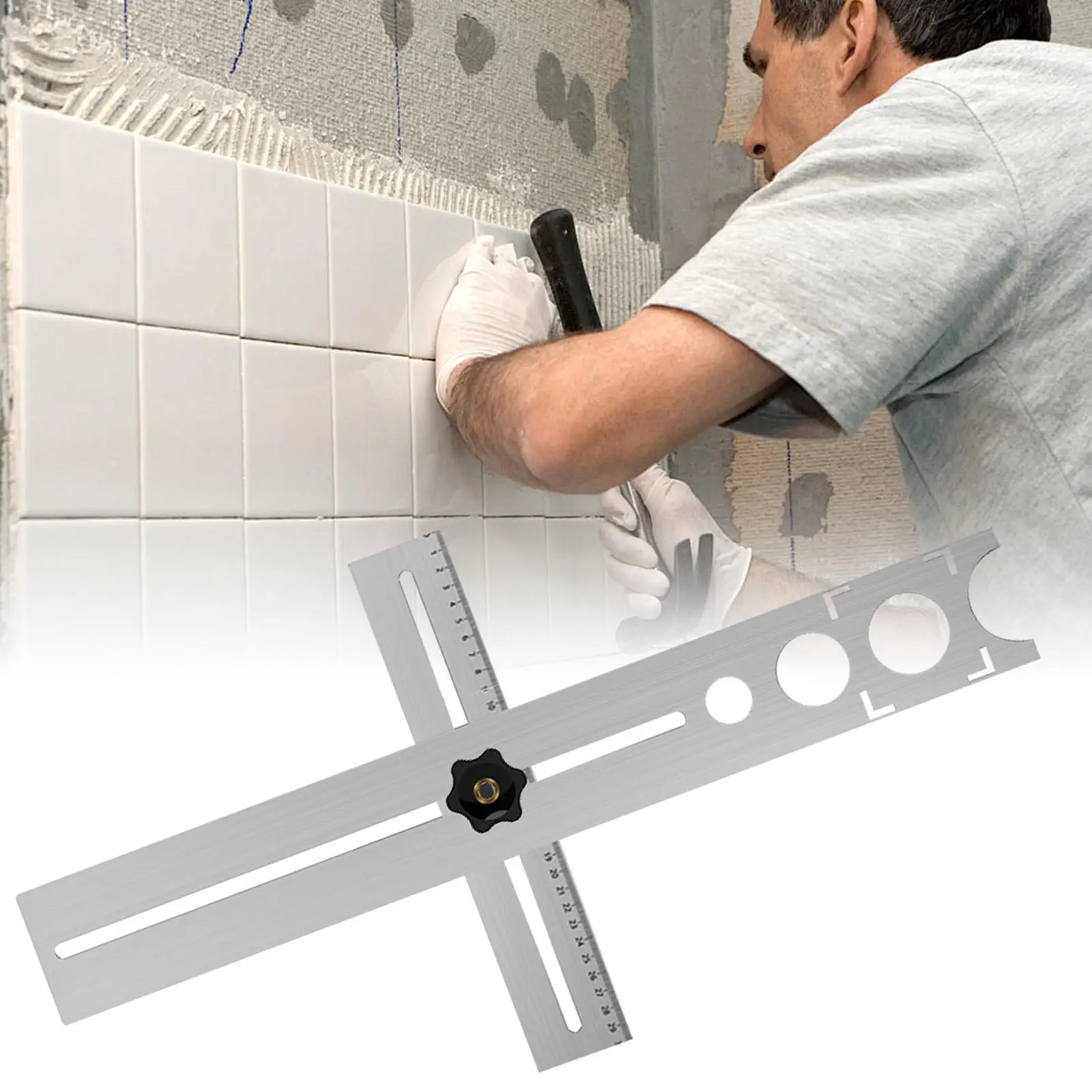 

Marble Hole Cutter Marble Punching Tool Measuring Range 300mm Precision Template 25mm/40mm/45mm/55mm/60mm for Wall Receptacle