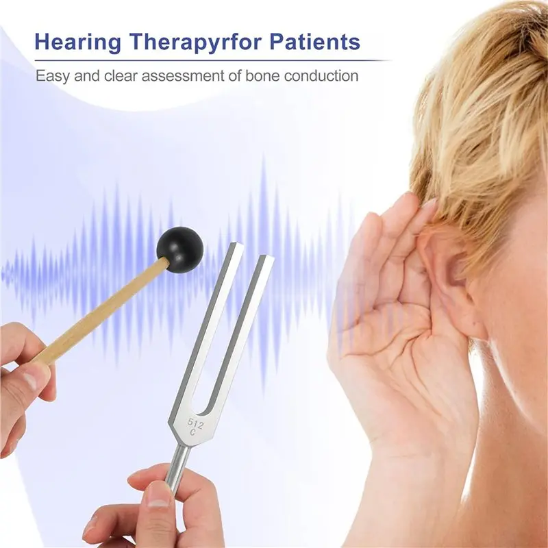 ABKV-4X Aluminum Alloy Tuning Forks,512Hz Tuning Fork With Hammers For Nervous System Testing Sound Healing Therapy