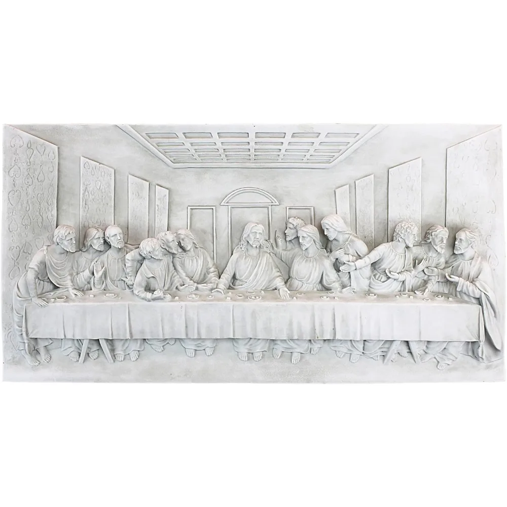

Popular The Last Supper Religious Wall Plaque Sculpture, 23 Inch Wide, 12 Inch Tall, Cast Stone Resin, Antique Stone Finish