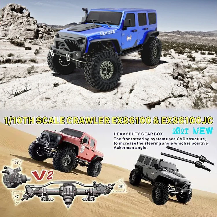 

RGT 1/10 EX86100V2 Climbing Car Simulation Special Electric Four-Wheel Drive RC Remote Control Car Model Off-Road Vehicle Toy