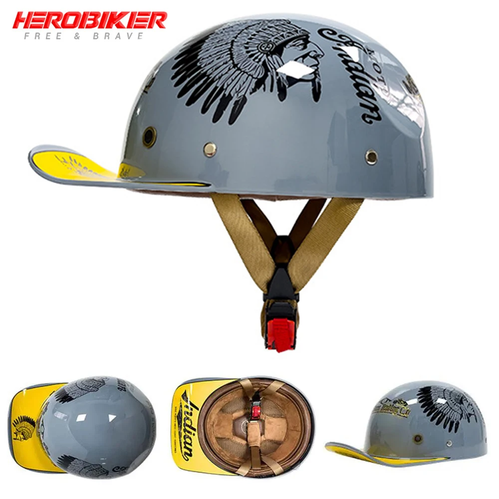 

Summer Motorcycle Helmet Retro Casco Moto Half Helmets Motocross Casque Motorbike Helmet Baseball Cap Racing Vintage Moto Helmet