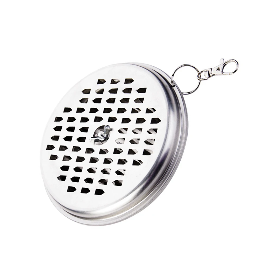 حامل حديد معلق على رف البخور مع غطاء حامل معدني محمول للتخييم والسفر الداخلي والخارجي