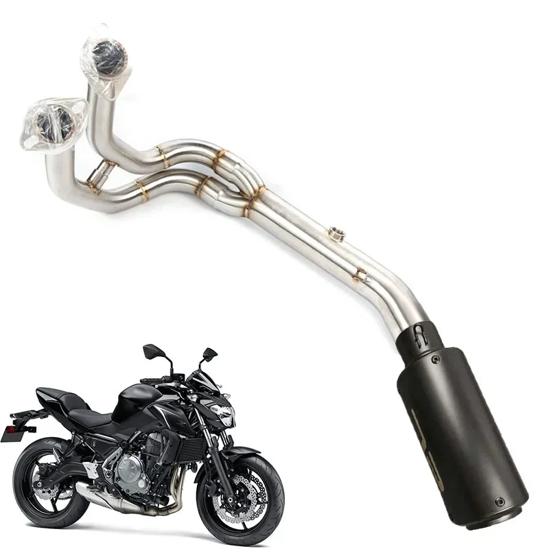 Motorcycle Exhaust Full System Middle Pipe Stainless Steel 51mm Fit For Kawasaki Z650 Z 650 NINJA650 Ninja 650