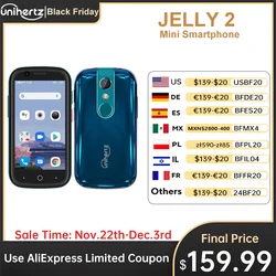 Unihertz Jelly 2 Mini teléfono de bolsillo Android 11 Helio P60 Octa Core 4G LTE Dual-SIM desbloqueado Smartphone 6GB + 128GB NFC teléfono móvil