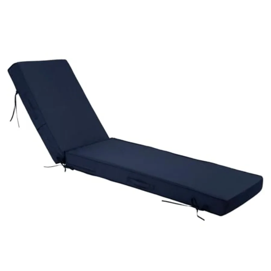 

Outdoor Chaise Lounge Cushions, 4 Inch Thick Waterproof Fade Resistant Patio Furniture Lounger Chair Cushion Pad for Pool,Navy