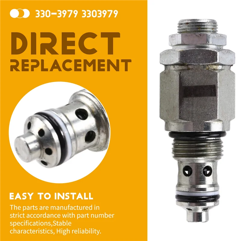قطع غيار لـ CAT لـ Caterpillar 416E 432F لودر حفار 330-3979 3303979 صمام التحكم الإغاثة آلات البناء-T47C