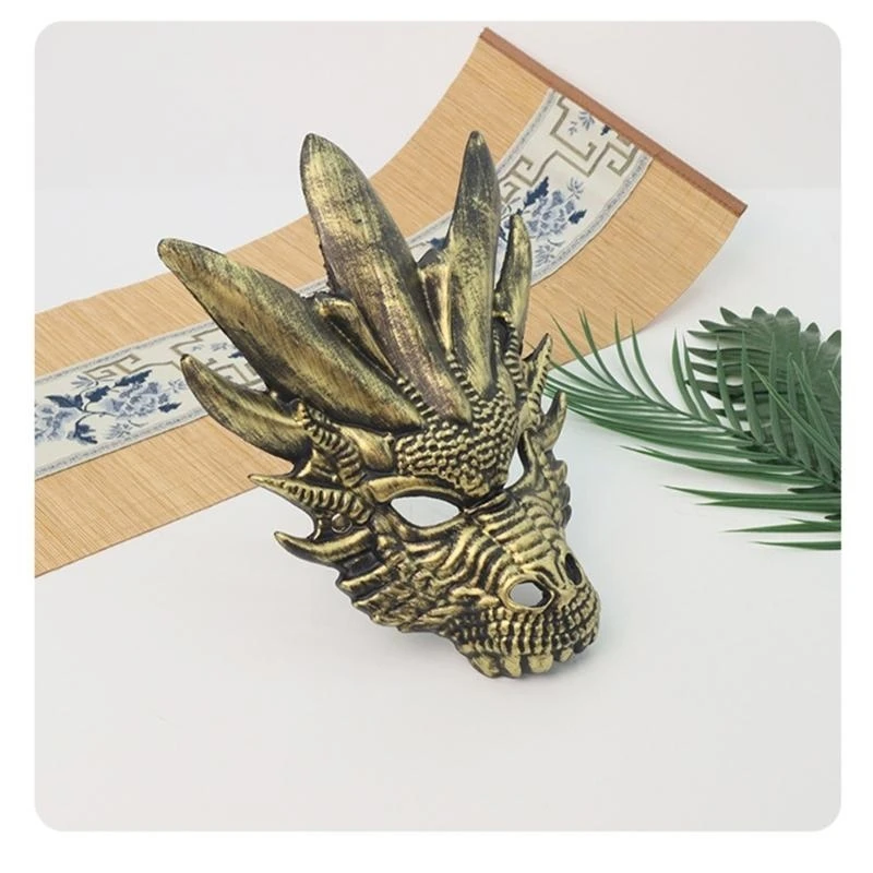 652f Dragon Head Mask Face Dragão Máscara Halloween Cosplay Máscara para homens