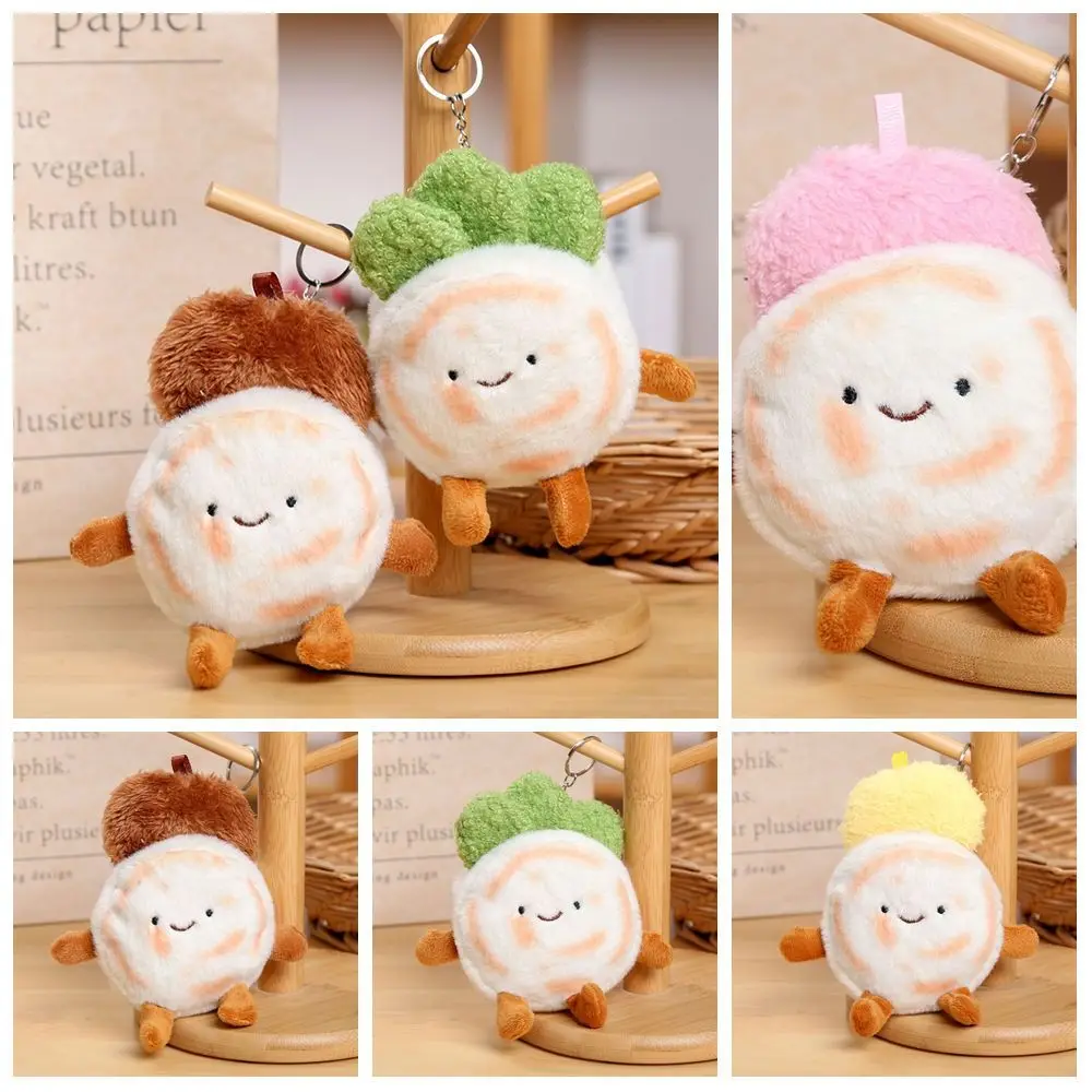 Chinese Food Plush Rougamo Keychain Pancake Detachable Roujiamo Meat Pie Pendant Stuffed Doll Soft Chinese Hamburger Bag Pendant