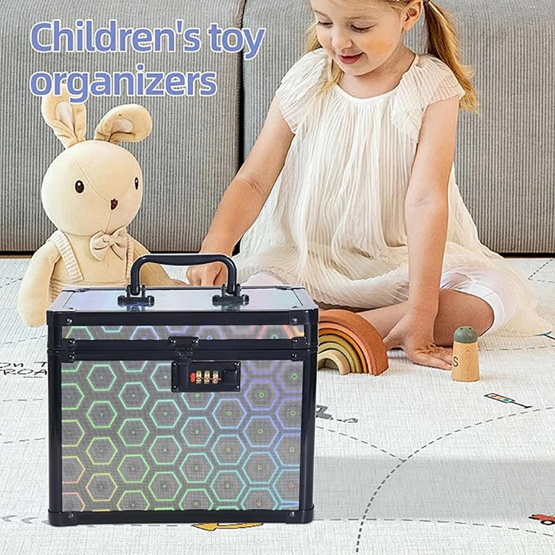 Custodia cosmetica portatile Organizzatore in lega di alluminio Gioielli giocattolo Medicina Gioco di carte Scatola di raccolta Custodia per auto 10x7.25x7.75"