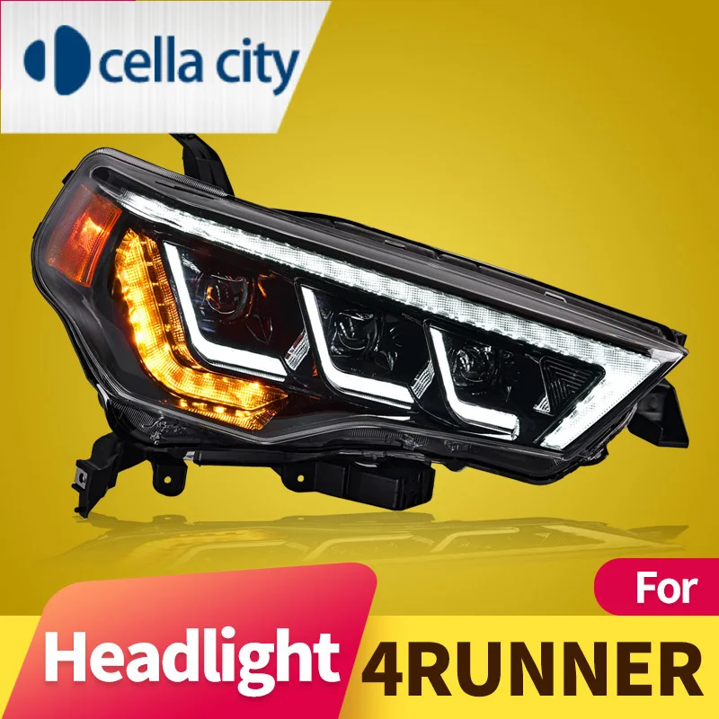 

Headlight Assembly for Toyota 4RUNNER 2014-2020 LED DRL LED Dual Beam Lens LED Sequential Turn Signal