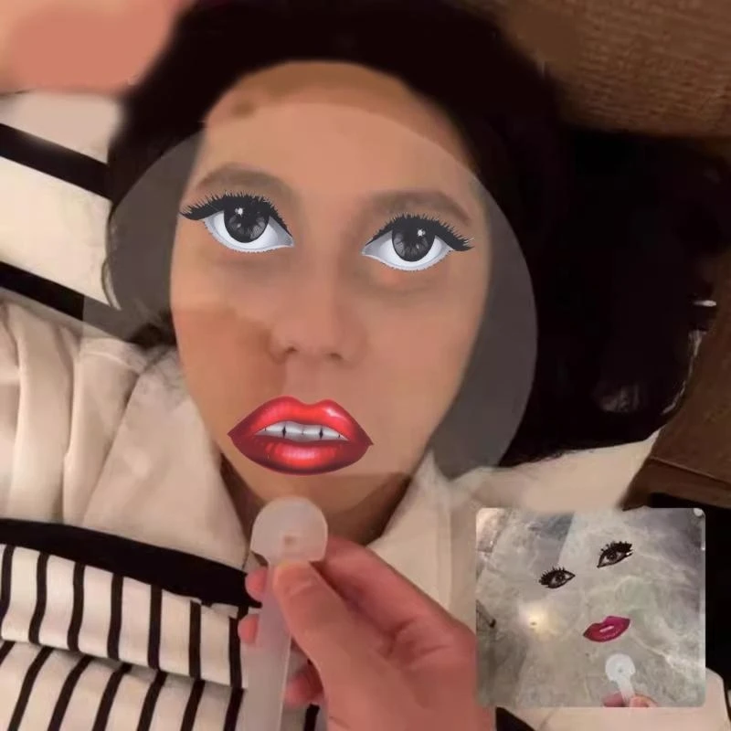 Creative Abstract Pattern Plastic Hand Fan With Red Lips Print For Concerts Parties And Summer Cooling Party Photo Props - Image 3