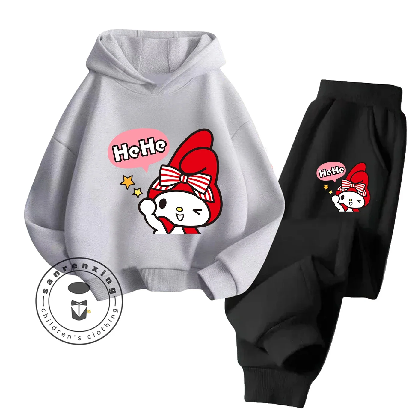 

2025 Fashion My Melody 2D Cartoon Printed Hoodie Set For Kids Teens Boys Girls Casual Hot Sale With Matching Dress Autumn