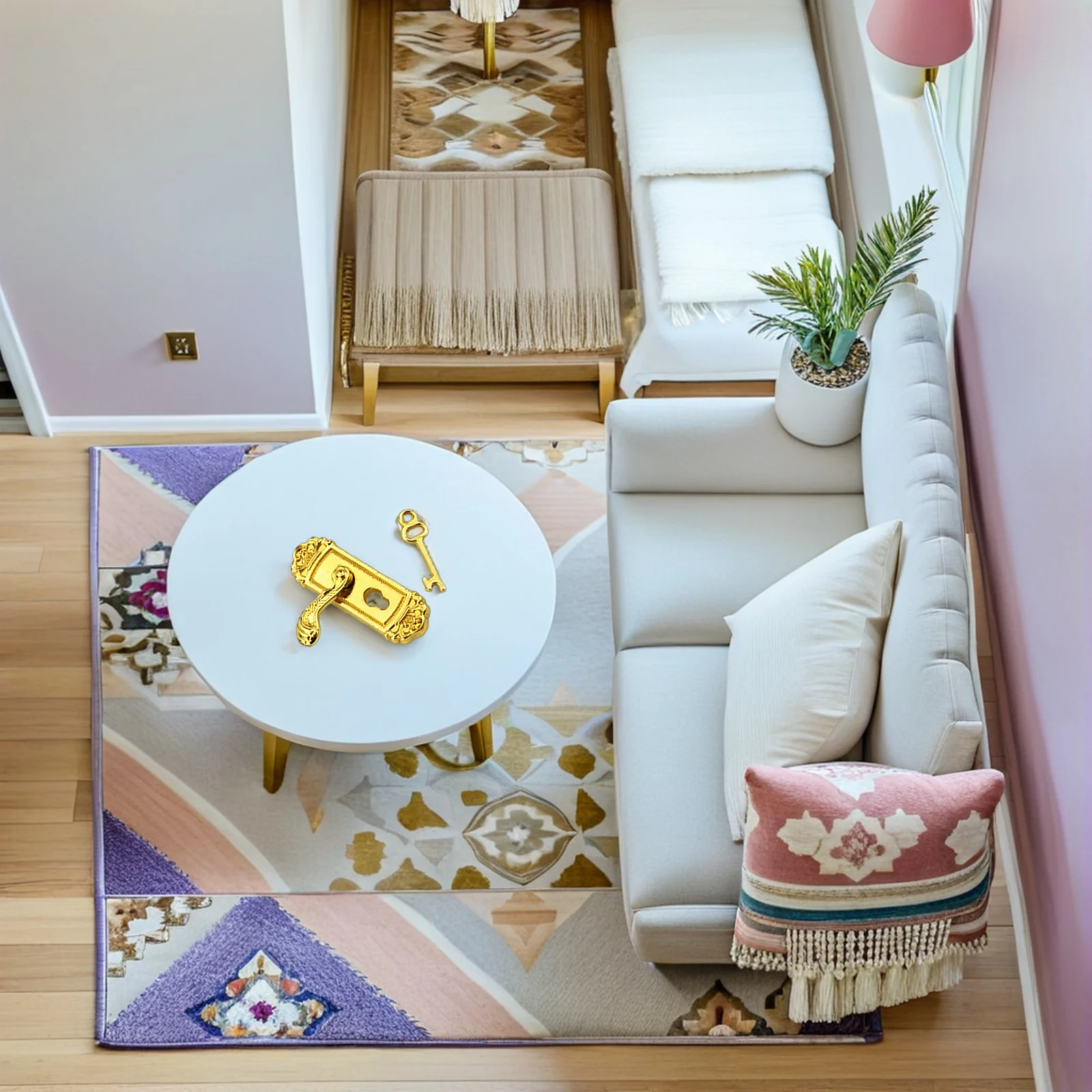 6 قطعة قفل باب مصغر معدني عتيق بمقياس 1:12 مقبض باب مصغر ومجموعة مفاتيح لملحقات أجهزة بيت الدمى الصغيرة