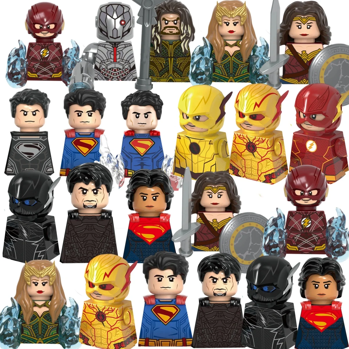 

Hot toy dolls building block Mini action Superhero The Flash Superman Brick block toys children's toys gifts