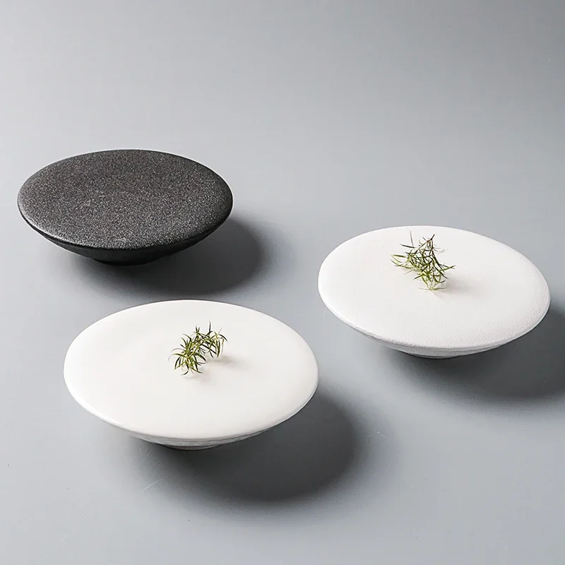 Creative High Foot Ceramic Dessert Plate Restaurant Molecular Cuisine Display Plate Snack Plate Sushi Dish Specialty Tableware