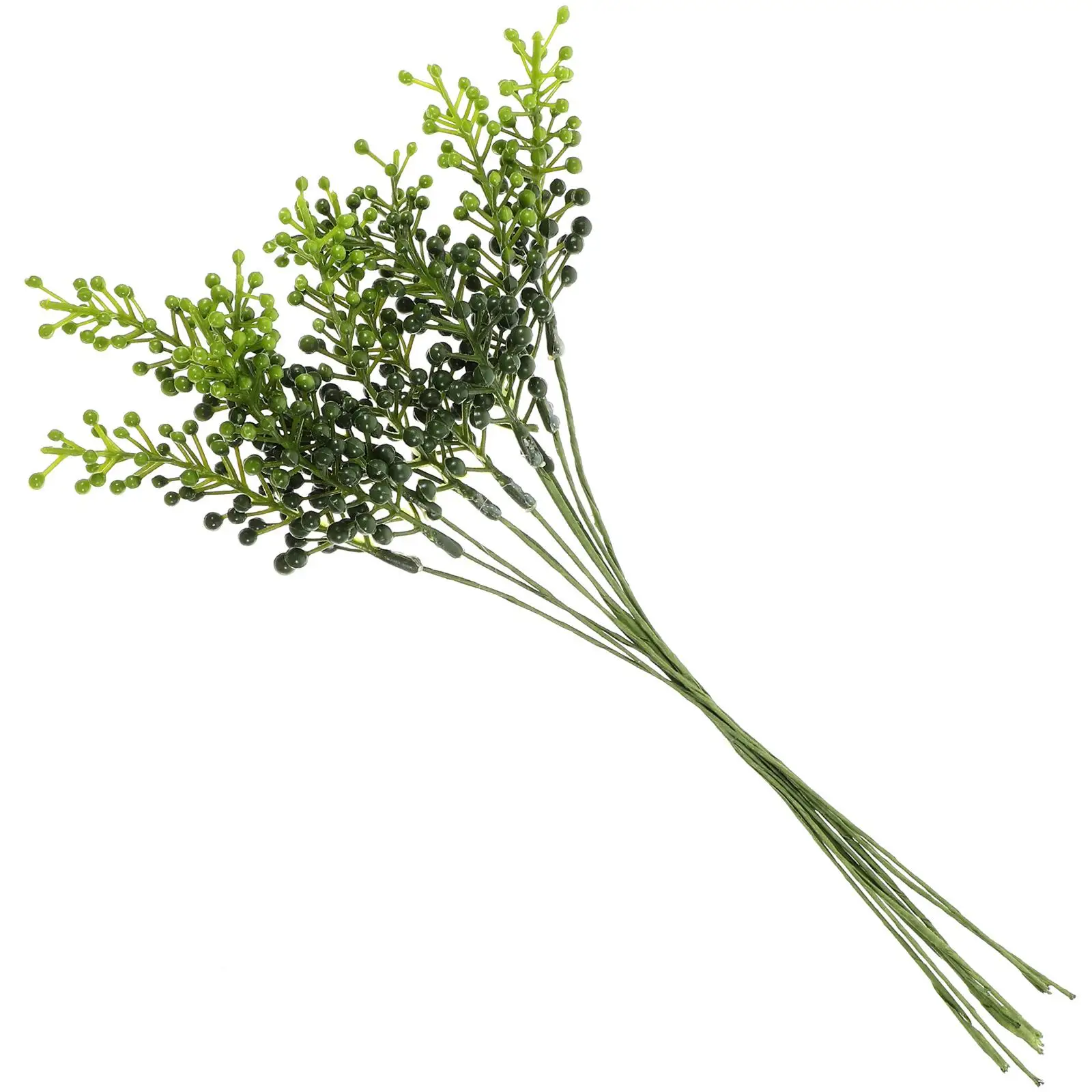 

10 Pcs Simulated Green Plant Decoration Artificial Greenery Stems Plants Indoor Decorative Picks Iron Wire Party Faux