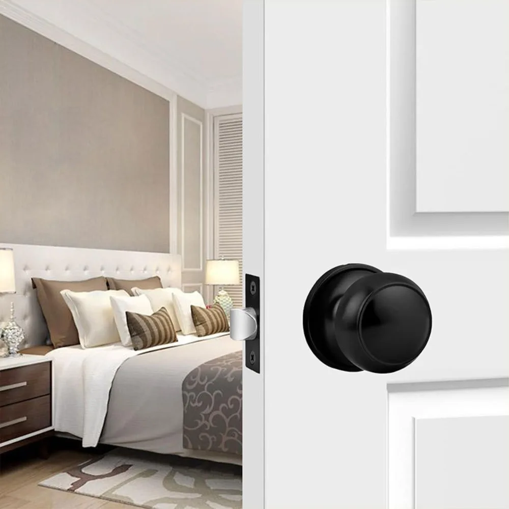 Black Zinc Alloy Egg-Shaped Oval Door Handle without Lock Body for Home Hardware Decorative And Stylish Design