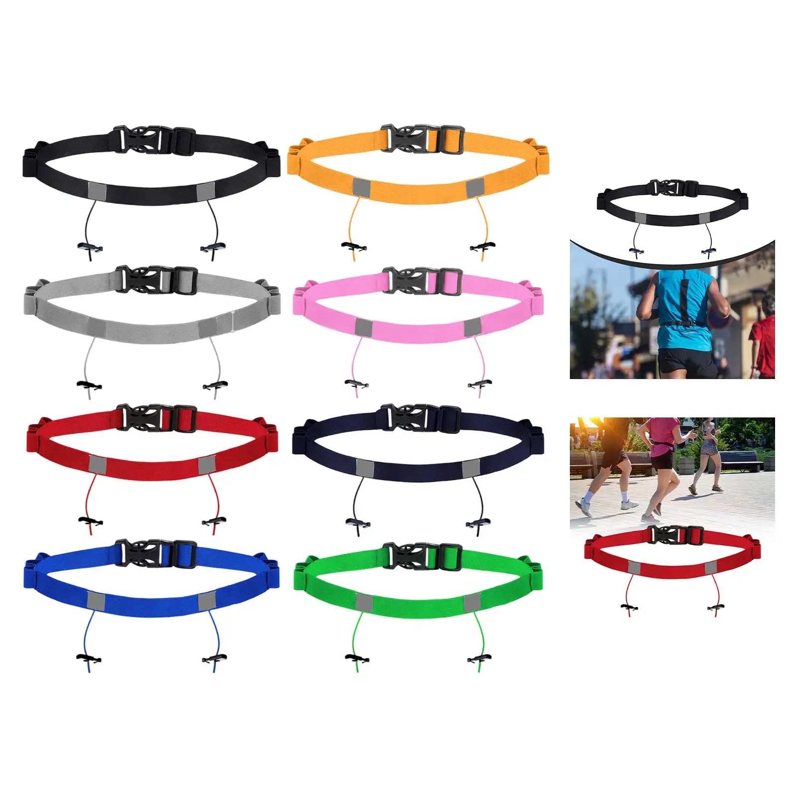 Quick Release Race Number Belt with 6 Loops for Triathlon Accessories Marathon Cycling Outdoor Sports