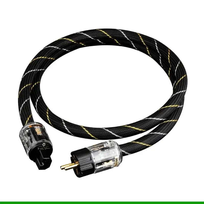 U55C Very Low Noise Power Cord with Thickened 17mm Diameter & Plaited Cover Simple Installation for Music Lover Equipment