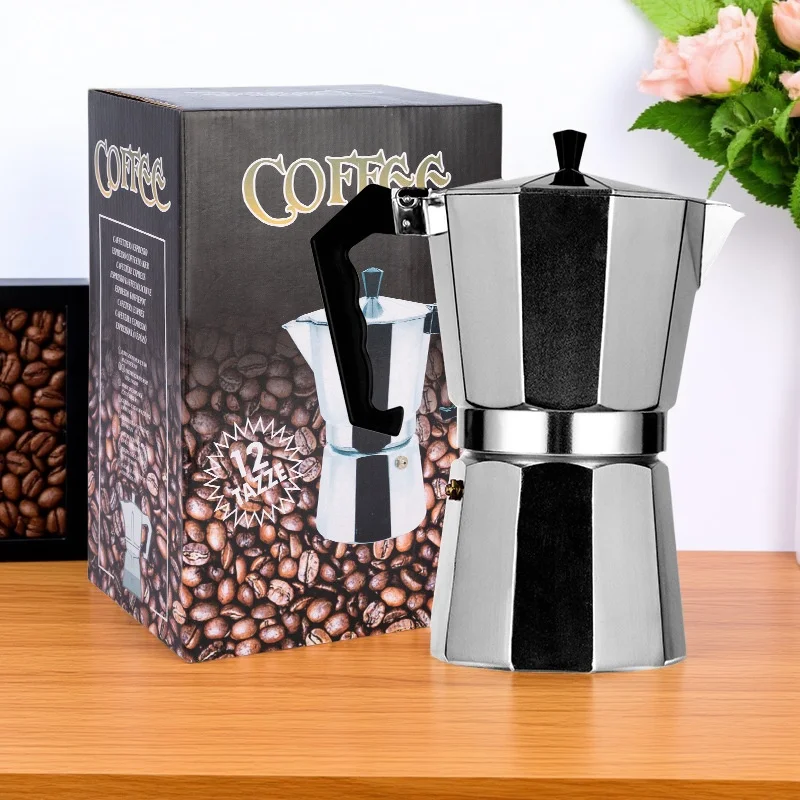Moka Pot-cafetera italiana Espresso, cafetera Geyser de aluminio, tetera, estufa para Latte, accesorios clásicos para Ba