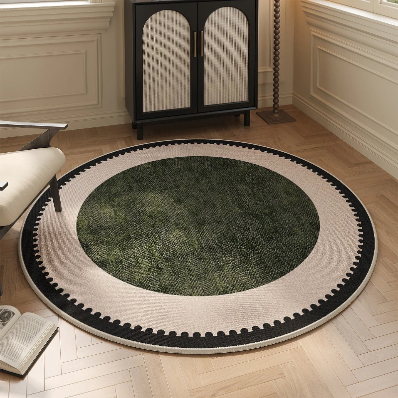 Round Living Room Rug Stain-resistant Wear-resistant Floor Mat Solid Color Geometric Pattern Carpet Large Size Home Decor Rugs